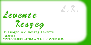 levente keszeg business card